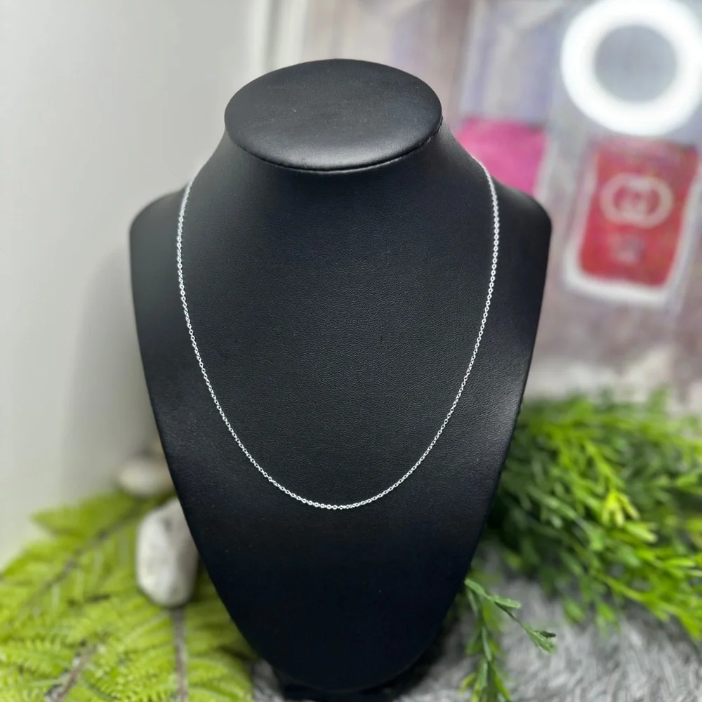 925 solid Sterling Silver petite link Necklace Elegant Fine Chain Jewelry